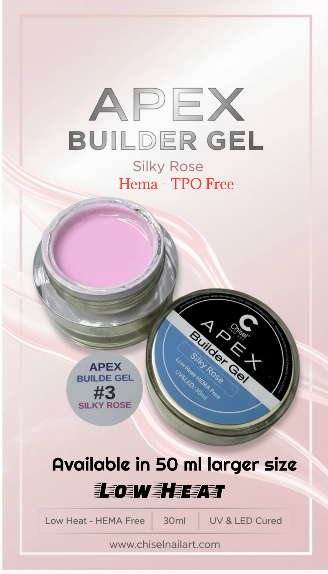 Chisel Apex Builder Gel Silky Rose