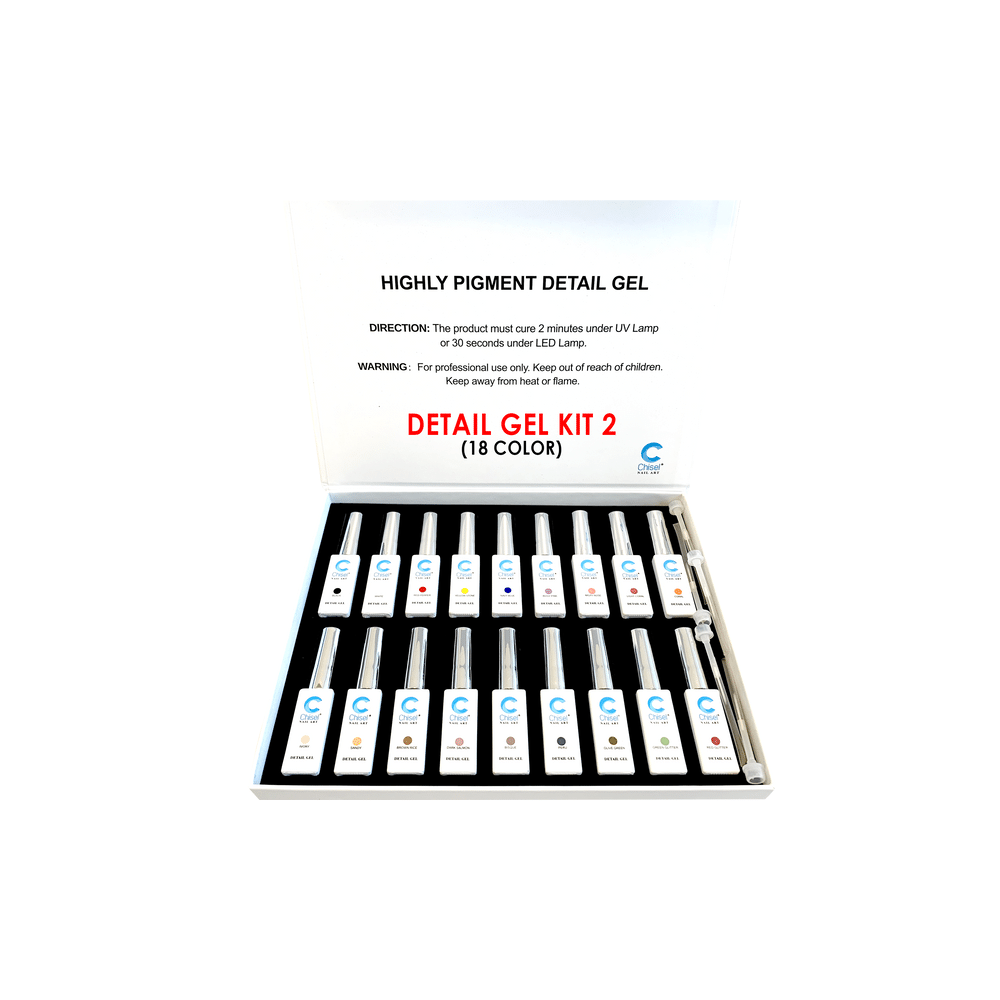 DETAIL NAIL ART GEL KIT #2 - 18 COLORS